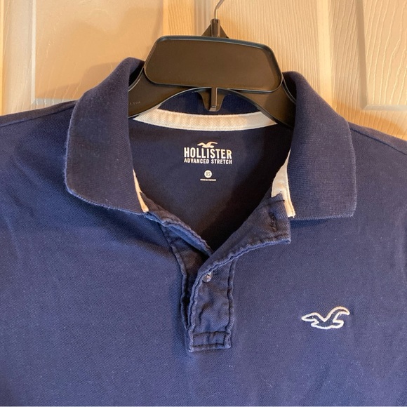 Hollister Mens XS Polo Advanced Stretch Preppy Golf Outdoors Navy Casual Sports - Picture 3 of 12